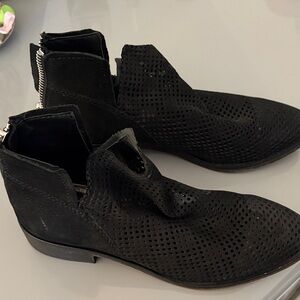 Dolce Vita Black Perforated Ankle Booties